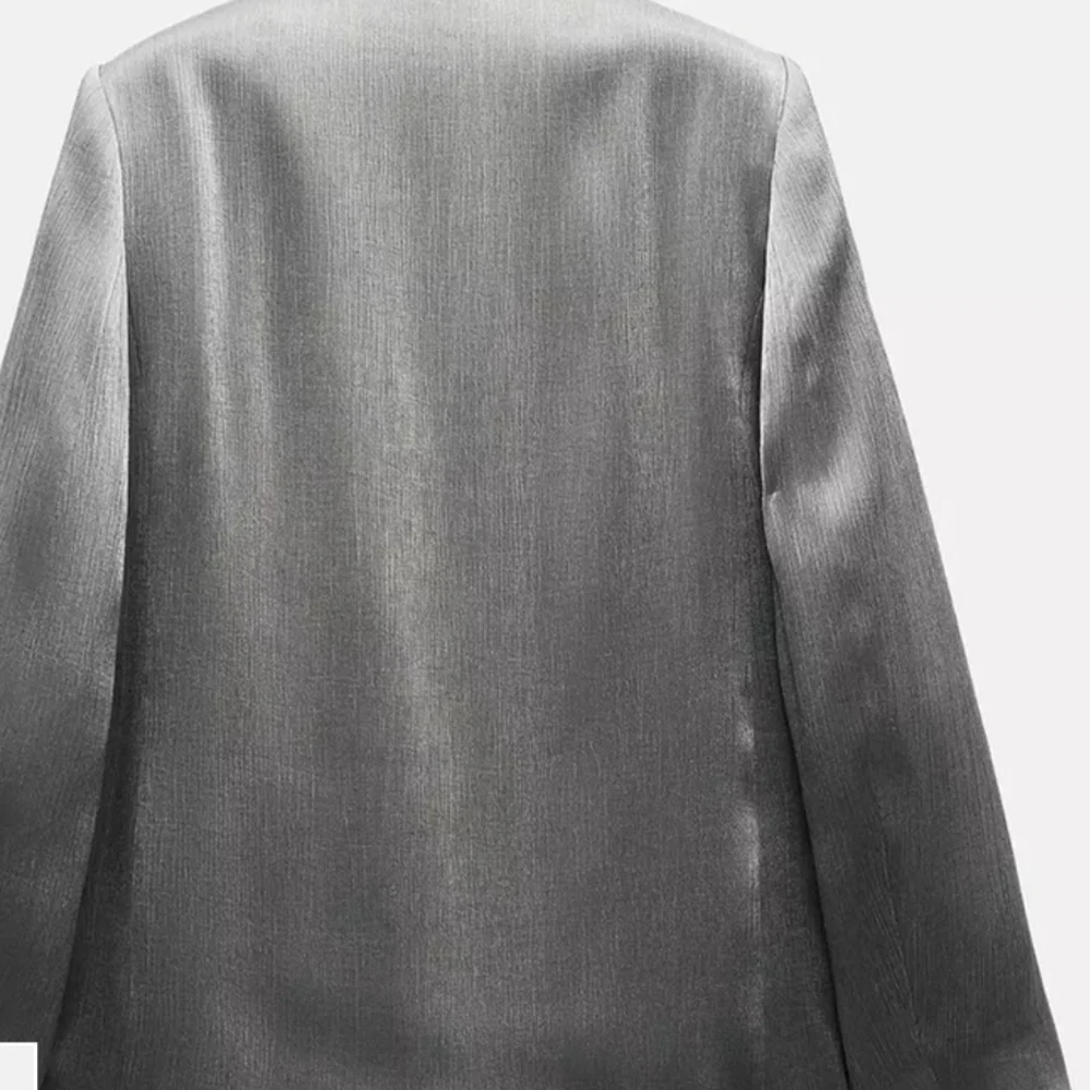 Zara Women's Silver Satin Blazer Jacket (Size L)and maching Pants (Size XL) - Picture 7 of 7